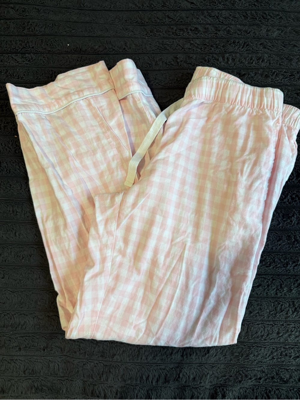 Light Pink Gingham Women's Pajama Pants - Soft Sleepwear - Picture 4 of 5